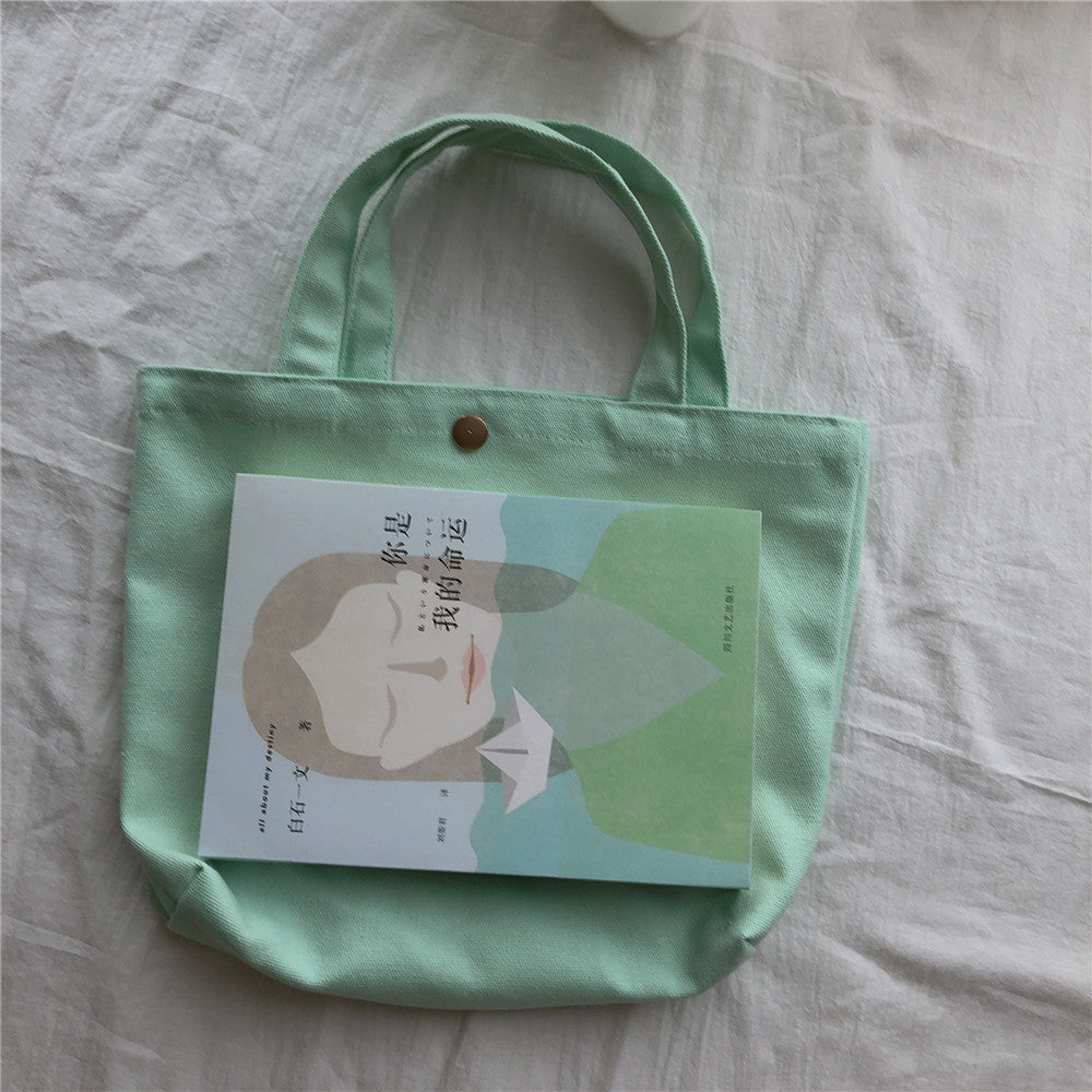 534 Solid Color Women Canvas Handbag Snap Button Simple Casual Tote Bag 534 Solid Color Women Canvas Handbag Snap Button Simple Casual Tote Bag